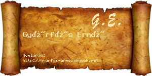 Gyárfás Ernő névjegykártya