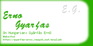erno gyarfas business card