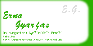 erno gyarfas business card